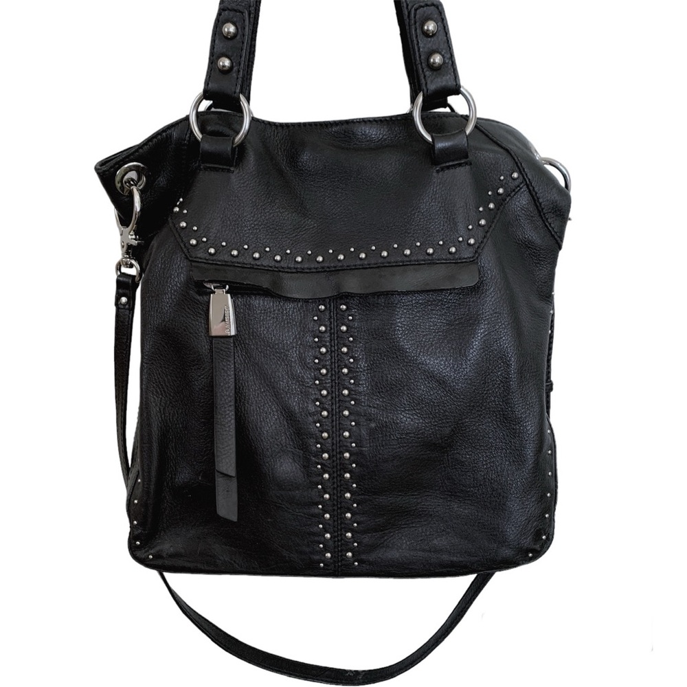 B. Makowsky Black Leather Shoulder Bag